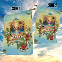 Aloha Hawaii Turtle Garden Flag Retro Style - Polynesian Pride
