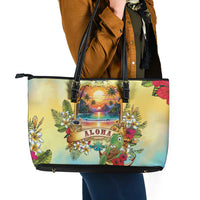 Aloha Hawaii Turtle Leather Tote Bag Retro Style - Polynesian Pride