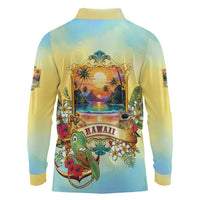 Aloha Hawaii Turtle Long Sleeve Polo Shirt Retro Style - Polynesian Pride