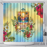 Aloha Hawaii Turtle Shower Curtain Retro Style - Polynesian Pride