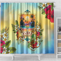 Aloha Hawaii Turtle Shower Curtain Retro Style - Polynesian Pride