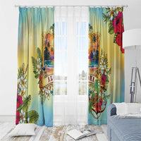 Aloha Hawaii Turtle Window Curtain Retro Style - Polynesian Pride
