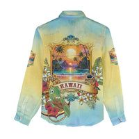 Aloha Hawaii Turtle Women Casual Shirt Retro Style - Polynesian Pride