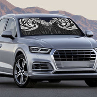 New Zealand Aotearoa Auto Sun Shade Maori Manta Ray Moko Black - Polynesian Pride