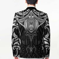 New Zealand Aotearoa Blazer Maori Manta Ray Moko Black - Polynesian Pride