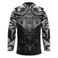 New Zealand Aotearoa Hockey Jersey Maori Manta Ray Moko Black - Polynesian Pride