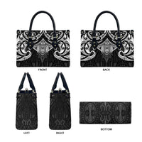 New Zealand Aotearoa Leather Bag Maori Manta Ray Moko Black - Polynesian Pride