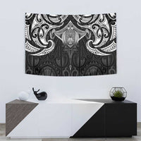 New Zealand Aotearoa Tapestry Maori Manta Ray Moko Black - Polynesian Pride