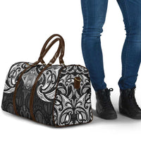 New Zealand Aotearoa Travel Bag Maori Manta Ray Moko Black - Polynesian Pride