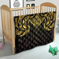 New Zealand Aotearoa Quilt Maori Manta Ray Moko Gold - Polynesian Pride