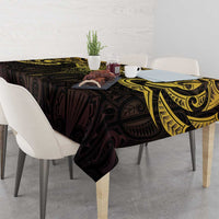 New Zealand Aotearoa Tablecloth Maori Manta Ray Moko Gold LT05 - Polynesian Pride