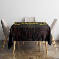 New Zealand Aotearoa Tablecloth Maori Manta Ray Moko Gold LT05 - Polynesian Pride
