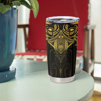 New Zealand Aotearoa Tumbler Cup Maori Manta Ray Moko Gold - Polynesian Pride