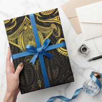 New Zealand Aotearoa Wrapping Paper Maori Manta Ray Moko Gold - Polynesian Pride