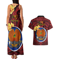 Papua New Guinea Gulf Province Couples Matching Tank Maxi Dress and Hawaiian Shirt Mix Coat Of Arms Polynesian Pattern LT05 - Polynesian Pride