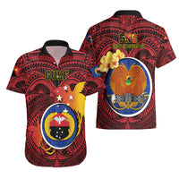 Papua New Guinea Gulf Province Hawaiian Shirt Mix Coat Of Arms Polynesian Pattern LT05 - Polynesian Pride