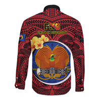 Papua New Guinea Gulf Province Long Sleeve Button Shirt Mix Coat Of Arms Polynesian Pattern LT05 - Polynesian Pride