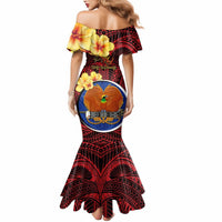 Papua New Guinea Gulf Province Mermaid Dress Mix Coat Of Arms Polynesian Pattern LT05 - Polynesian Pride