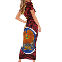 Personalized Papua New Guinea Gulf Province Family Matching Short Sleeve Bodycon Dress and Hawaiian Shirt Mix Coat Of Arms Polynesian Pattern LT05 - Polynesian Pride