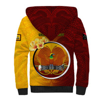 Papua New Guinea Western Province Sherpa Hoodie Mix Coat Of Arms Polynesian Pattern LT05 - Polynesian Pride