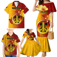 Papua New Guinea Madang Province Family Matching Mermaid Dress and Hawaiian Shirt Mix Coat Of Arms Polynesian Pattern LT05 - Polynesian Pride
