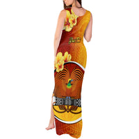 Personalized Papua New Guinea Madang Province Tank Maxi Dress Mix Coat Of Arms Polynesian Pattern LT05 - Polynesian Pride