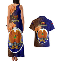 Papua New Guinea Manus Province Couples Matching Tank Maxi Dress and Hawaiian Shirt Mix Coat Of Arms Polynesian Pattern LT05 - Polynesian Pride