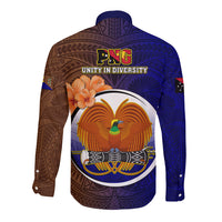 Papua New Guinea Manus Province Long Sleeve Button Shirt Mix Coat Of Arms Polynesian Pattern LT05 - Polynesian Pride