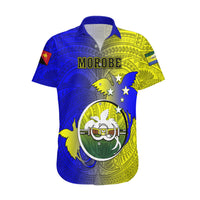 Papua New Guinea Morobe Province Hawaiian Shirt Mix Coat Of Arms Polynesian Pattern LT05 Yellow - Polynesian Pride