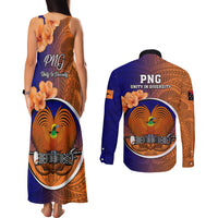 Papua New Guinea New Ireland Province Couples Matching Tank Maxi Dress and Long Sleeve Button Shirts Mix Coat Of Arms Polynesian Pattern LT05 - Polynesian Pride