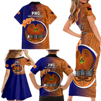 Papua New Guinea New Ireland Province Family Matching Short Sleeve Bodycon Dress and Hawaiian Shirt Mix Coat Of Arms Polynesian Pattern LT05 - Polynesian Pride