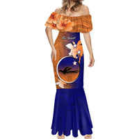 Papua New Guinea New Ireland Province Mermaid Dress Mix Coat Of Arms Polynesian Pattern LT05 - Polynesian Pride