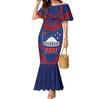 Personalised FAST Party Samoa Family Matching Mermaid Dress and Hawaiian Shirt Samoan Coat Of Arms Ulafala Style