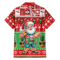 Mele Kalikimaka Hawaii Christmas Family Matching Off The Shoulder Long Sleeve Dress and Hawaiian Shirt Funny Santa 67 Gen Alpha Slang - Polynesian Pride