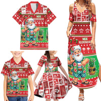 Mele Kalikimaka Hawaii Christmas Family Matching Summer Maxi Dress and Hawaiian Shirt Funny Santa 67 Gen Alpha Slang - Polynesian Pride