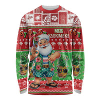 Mele Kalikimaka Hawaii Christmas Long Sleeve Shirt Funny Santa 67 Gen Alpha Slang LT05 Unisex Red - Polynesian Pride