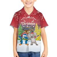 Personalised Christmas In July Hawaiian Shirt Funny Dabbing Dance Koala And Blue Penguins LT05 - Polynesian Pride