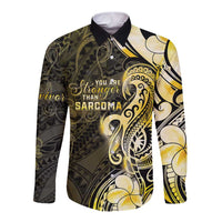 Sarcoma Awareness Long Sleeve Button Shirt You Are Stronger Than Sarcoma