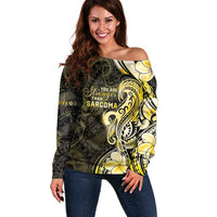 Sarcoma Awareness Off Shoulder Sweater You Are Stronger Than Sarcoma