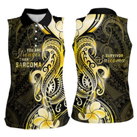 Sarcoma Awareness Women Sleeveless Polo Shirt You Are Stronger Than Sarcoma