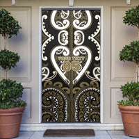 Custom Aotearoa Waikato Tainui Door Cover Maori Tribal Pattern