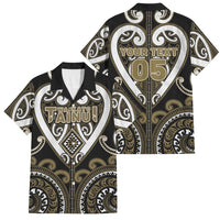 Custom Aotearoa Waikato Tainui Family Matching Mermaid Dress and Hawaiian Shirt Maori Tribal Pattern LT05 Dad's Shirt - Short Sleeve Dark Yellow - Polynesian Pride