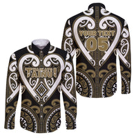 Custom Aotearoa Waikato Tainui Family Matching Off The Shoulder Long Sleeve Dress and Hawaiian Shirt Maori Tribal Pattern