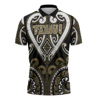 Custom Aotearoa Waikato Tainui Zipper Polo Shirt Maori Tribal Pattern