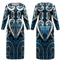 Custom Aotearoa Ngati Kahungunu Couples Matching Long Sleeve Bodycon Dress and Long Sleeve Button Shirt Maori Tribal Pattern