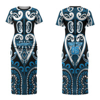 Custom Aotearoa Ngati Kahungunu Couples Matching Short Sleeve Bodycon Dress and Hawaiian Shirt Maori Tribal Pattern LT05 - Polynesian Pride