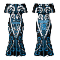 Custom Aotearoa Ngati Kahungunu Family Matching Mermaid Dress and Hawaiian Shirt Maori Tribal Pattern LT05 Mom's Dress Blue - Polynesian Pride