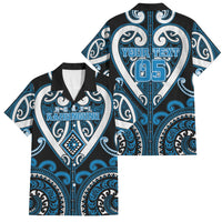 Custom Aotearoa Ngati Kahungunu Family Matching Puletasi and Hawaiian Shirt Maori Tribal Pattern LT05 Dad's Shirt - Short Sleeve Blue - Polynesian Pride