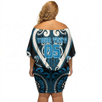 Custom Aotearoa Ngati Kahungunu Off Shoulder Short Dress Maori Tribal Pattern LT05 - Polynesian Pride