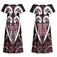 Custom Aotearoa Te Arawa Couples Matching Off Shoulder Maxi Dress and Hawaiian Shirt Maori Tribal Pattern